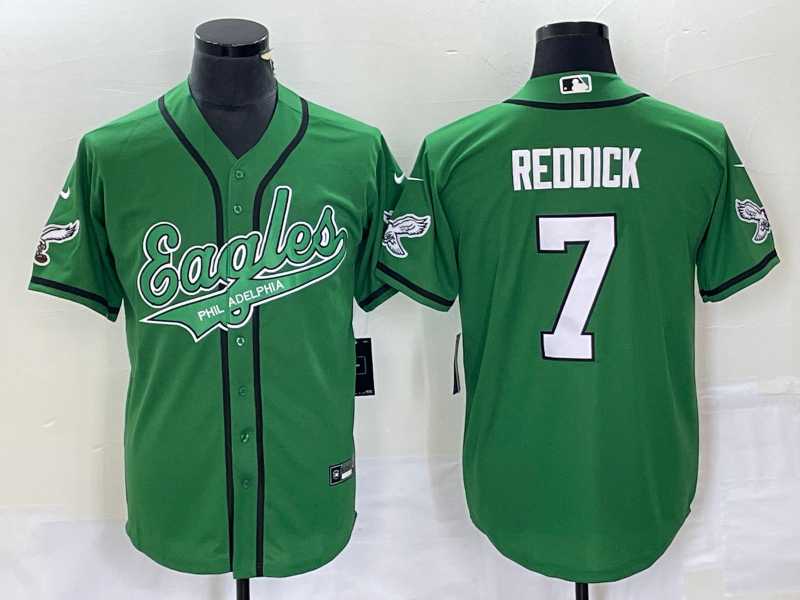 Men%27s Philadelphia Eagles #7 Haason Reddick Green Cool Base Stitched Baseball Jersey->philadelphia eagles->NFL Jersey